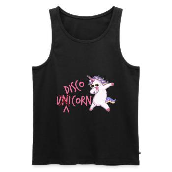 Disco Einhorn - Männer Premium Bio Tank Top - Schwarz - Vorne - AI Model Male 178 light (178cm)