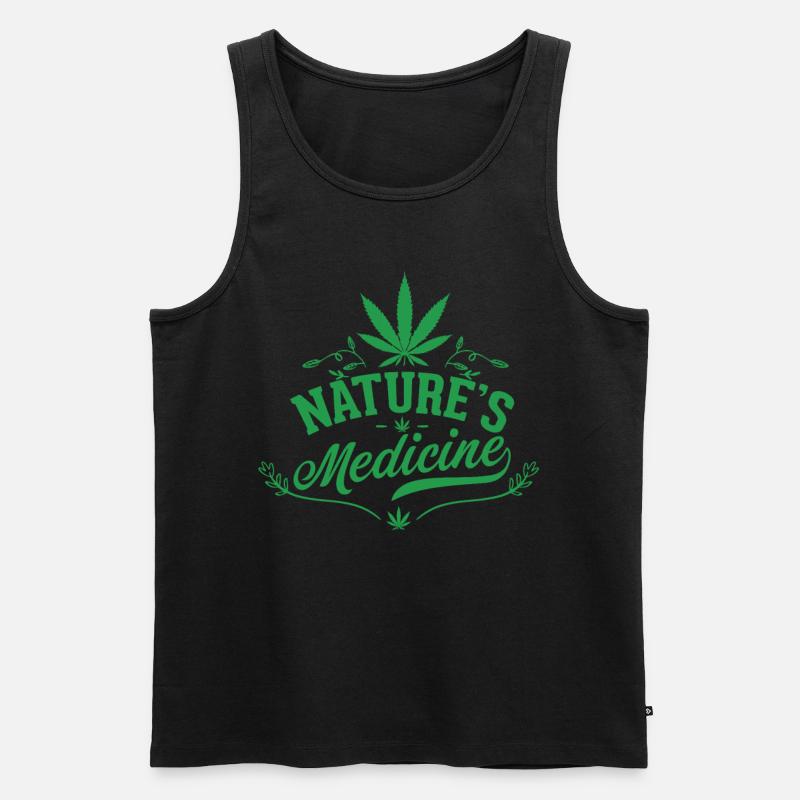 Marihuana - Männer Premium Bio Tank Top - Schwarz