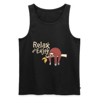 Faultiere - Männer Premium Bio Tank Top - Schwarz - Vorne - Michal (187cm)