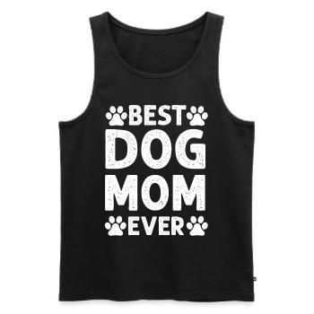 Meilleur chien maman jamais | Cadeau de maman chien fête des mères - Débardeur bio Premium Homme - noir - Devant - Michal (187cm)