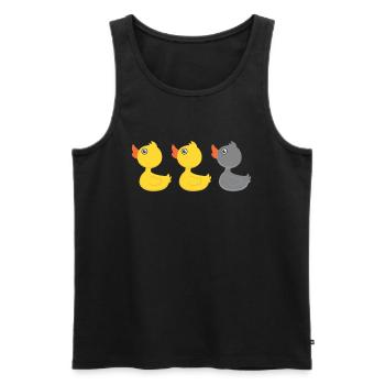 Canard canard canard gris - Débardeur bio Premium Homme - noir - Devant - AI Model Male 178 light (178cm)