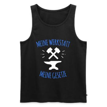 Schlossermeister Schlosser Metallbauer T-Shirt - Männer Premium Bio Tank Top - Schwarz - Vorne - Michal (187cm)