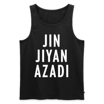 JIN JYAN AZADI - Débardeur bio Premium Homme - noir - Devant - AI Model Male 178 light (178cm)