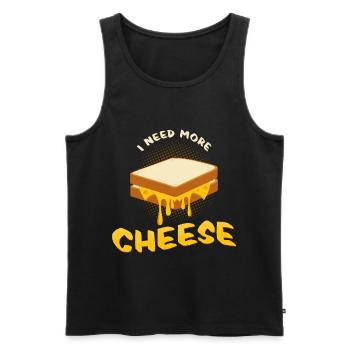 Ich brauche mehr Käse Geschenkidee Käsetoast - Männer Premium Bio Tank Top - Schwarz - Vorne - Michal (187cm)