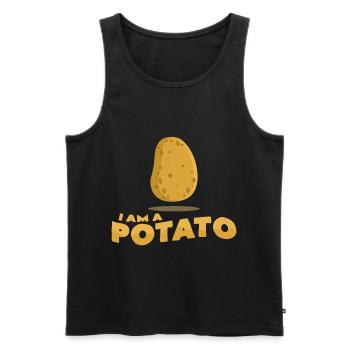 Je suis une pomme de terre - Débardeur bio Premium Homme - noir - Devant - Michal (187cm)