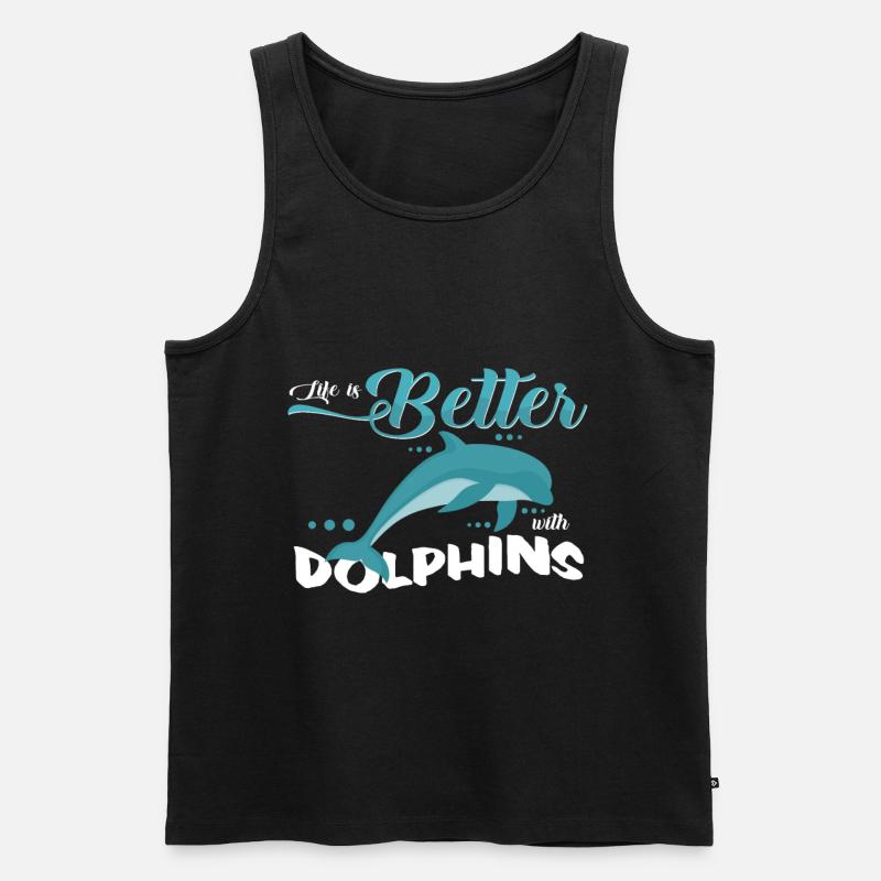 Delfin - Männer Premium Bio Tank Top - Schwarz