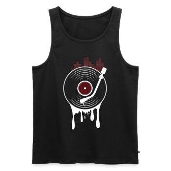 Schallplatte - Männer Premium Bio Tank Top - Schwarz - Vorne - AI Model Male 178 light (178cm)