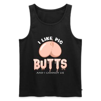 J'aime cadeau d'anniversaire de cochon de lait cochon - Débardeur bio Premium Homme - noir - Devant - AI Model Male 178 light (178cm)