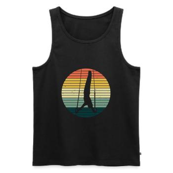 Gymnastique. Sportifs. Gymnastique artistique aux anneaux. Rétro - Débardeur bio Premium Homme - noir - Devant - Michal (187cm)
