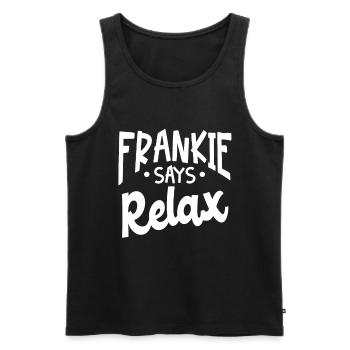 Frankie Says Relax - Men's Premium Organic Tank Top - black - Front - AI Model Male 178 light (178cm)