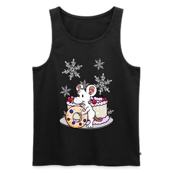 Noël Souris de Noël Snacking Cadeau de Noël - Débardeur bio Premium Homme - noir - Devant - Michal (187cm)