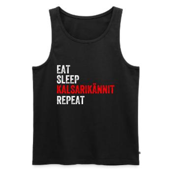 Alkohol Saufen in Finnland: Kalsarikannit Geschenk - Männer Premium Bio Tank Top - Schwarz - Vorne - AI Model Male 178 light (178cm)