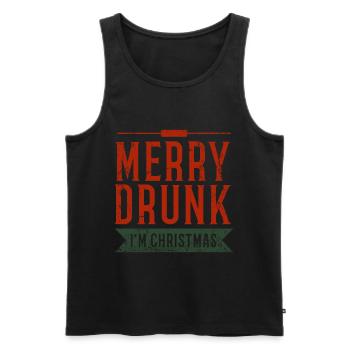 Merry Drunk In Christmas - Men's Premium Organic Tank Top - black - Front - AI Model Male 178 light (178cm)