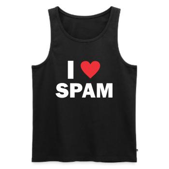 Spam mail email cadeau d'anniversaire - Débardeur bio Premium Homme - noir - Devant - AI Model Male 178 light (178cm)