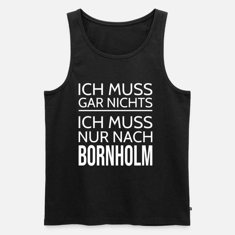 Bornholm Geschenk - Männer Premium Bio Tank Top - Schwarz