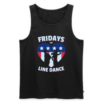 Fridays for Linedance Couple danse de couple - Débardeur bio Premium Homme - noir - Devant - AI Model Male 178 light (178cm)
