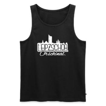 Leipzschor Orschinal Leipziger Original Leipzig - Männer Premium Bio Tank Top - Schwarz - Vorne - AI Model Male 178 light (178cm)