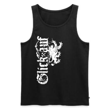 Glick auf Sachsen Erzgebirge sächsisch Erzgebirger - Männer Premium Bio Tank Top - Schwarz - Vorne - Michal (187cm)