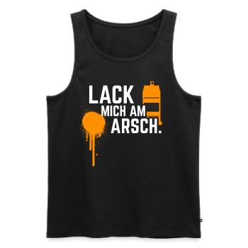 Lack mich am Arsch coole Sprüche für Kfz Lackierer - Männer Premium Bio Tank Top - Schwarz - Vorne - Michal (187cm)