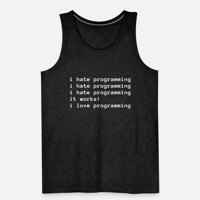 I hate programming - I love programming Men's Premium Organic Tank Top