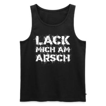 Lack mich am Arsch coole Sprüche für Kfz Lackierer - Männer Premium Bio Tank Top - Schwarz - Vorne - Michal (187cm)