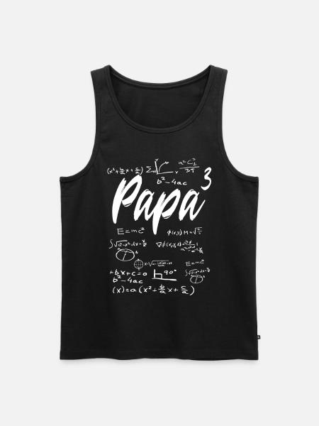 Father-to-be Father of Three Dad 3 Kids Math - Men's Premium Organic Tank Top - black