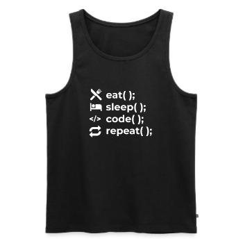 Eat Sleep Code Repeat - Coder Informatiker - Männer Premium Bio Tank Top - Schwarz - Vorne - Michal (187cm)