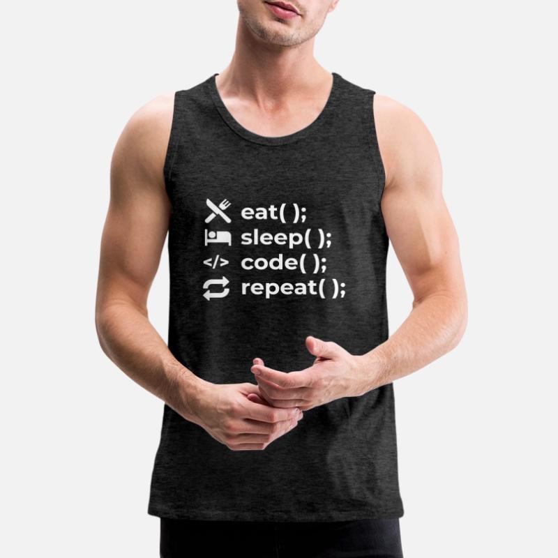 Eat Sleep Code Repeat - Coder Computer Scientist Men's Premium Organic Tank Top