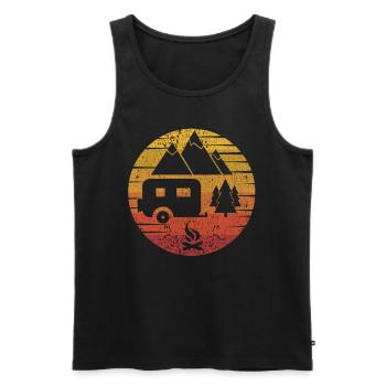 Camping Retro Design - Débardeur bio Premium Homme - noir - Devant - Michal (187cm)
