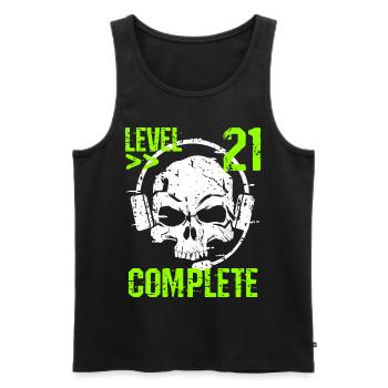 Level 21 Complete 21st Birthday Gamer 21 Years - Men's Premium Organic Tank Top - black - Front - AI Model Male 178 light (178cm)