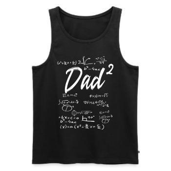 père de deux papas jumeaux physicien - Débardeur bio Premium Homme - noir - Devant - AI Model Male 178 light (178cm)
