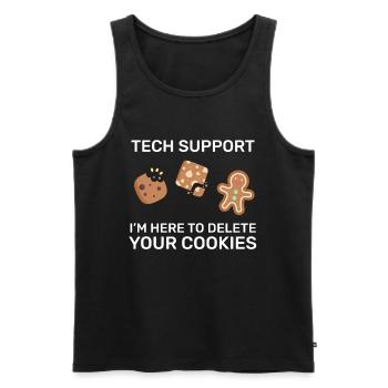 Tech Support I'm here to delete your cookies - Men's Premium Organic Tank Top - black - Front - AI Model Male 178 light (178cm)