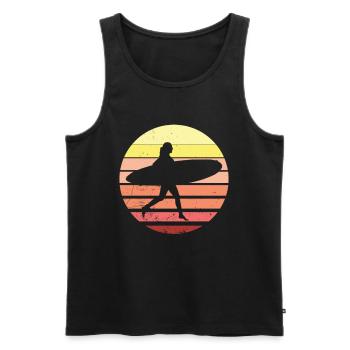 Surfer girl Vintage Surfer Surfer - Men's Premium Organic Tank Top - black - Front - AI Model Male 178 light (178cm)