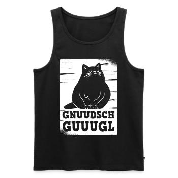 Knutschkugel auf sächsisch Katze für Katzenfreunde - Männer Premium Bio Tank Top - Schwarz - Vorne - Michal (187cm)