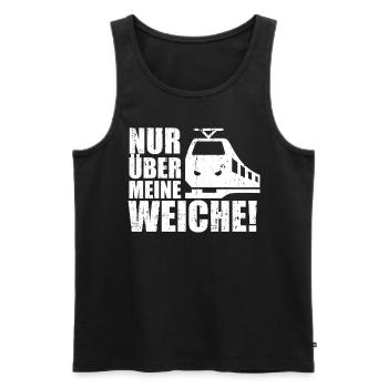 Nur über meine Weiche | Eisenbahn & Modellbahn - Männer Premium Bio Tank Top - Schwarz - Vorne - Michal (187cm)
