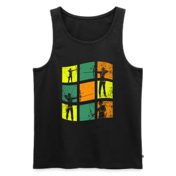 Retro Bogenschießen Vintage Bogenschütze - Männer Premium Bio Tank Top - Schwarz - Vorne - AI Model Male 178 light (178cm)