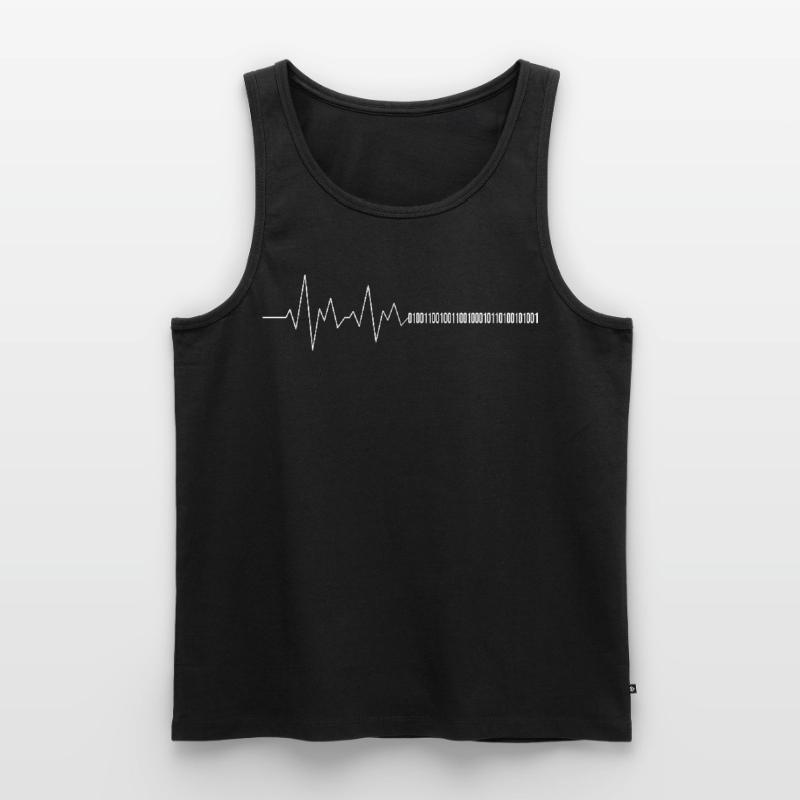 Informatiker Herzschlag Binärcode Programmierer Männer Premium Bio Tank Top