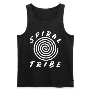 Spiral Tribe Tekno Tribe Free Party Spiral Rave - Débardeur bio Premium Homme - noir - Devant - AI Model Male 178 light (178cm)