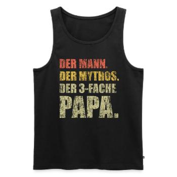 Der Mann der Mythos der 3-fache Papa Shirt - Männer Premium Bio Tank Top - Schwarz - Vorne - Michal (187cm)