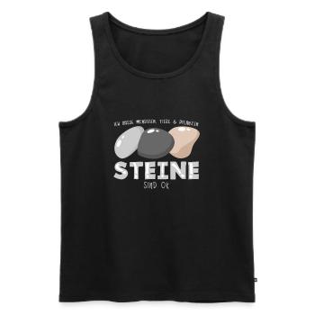 Ich hasse Menschen, Tiere und Pflanzen Steine sind - Männer Premium Bio Tank Top - Schwarz - Vorne - Michal (187cm)