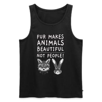 Activiste des droits des animaux activiste des droits des animaux veganisme vegan - Débardeur bio Premium Homme - noir - Devant - AI Model Male 178 light (178cm)