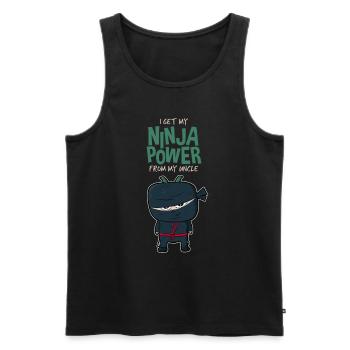 Cadeau de naissance de parrain oncle Ninja Power - Débardeur bio Premium Homme - noir - Devant - Michal (187cm)