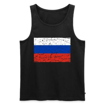 Drapeau russe russie moscou cadeau voyage - Débardeur bio Premium Homme - noir - Devant - AI Model Male 178 light (178cm)