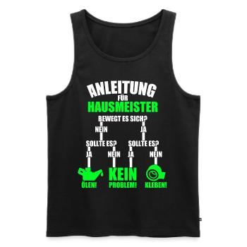 Anleitung für Hausmeister Hauswart Geschenk - Männer Premium Bio Tank Top - Schwarz - Vorne - Michal (187cm)