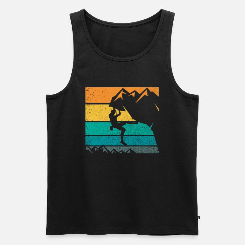 Bergsteiger Klettern - Männer Premium Bio Tank Top - Schwarz
