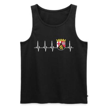 Rhineland-Palatinate flag in heartbeat ECG motif for - Men's Premium Organic Tank Top - black - Front - Michal (187cm)