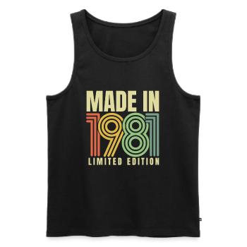 1981 Birthday Gift Year Of Birth Year 81 - Men's Premium Organic Tank Top - black - Front - AI Model Male 178 light (178cm)