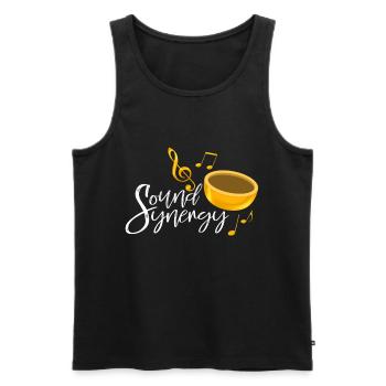 Music therapy - Men's Premium Organic Tank Top - black - Front - AI Model Male 178 light (178cm)