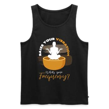 Sound massage - Men's Premium Organic Tank Top - black - Front - AI Model Male 178 light (178cm)
