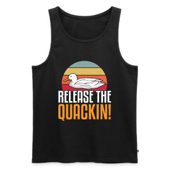 duck - Men's Premium Organic Tank Top - black - Front - Michal (187cm)